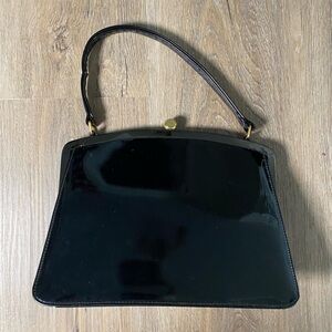 Black patent leather vintage purse